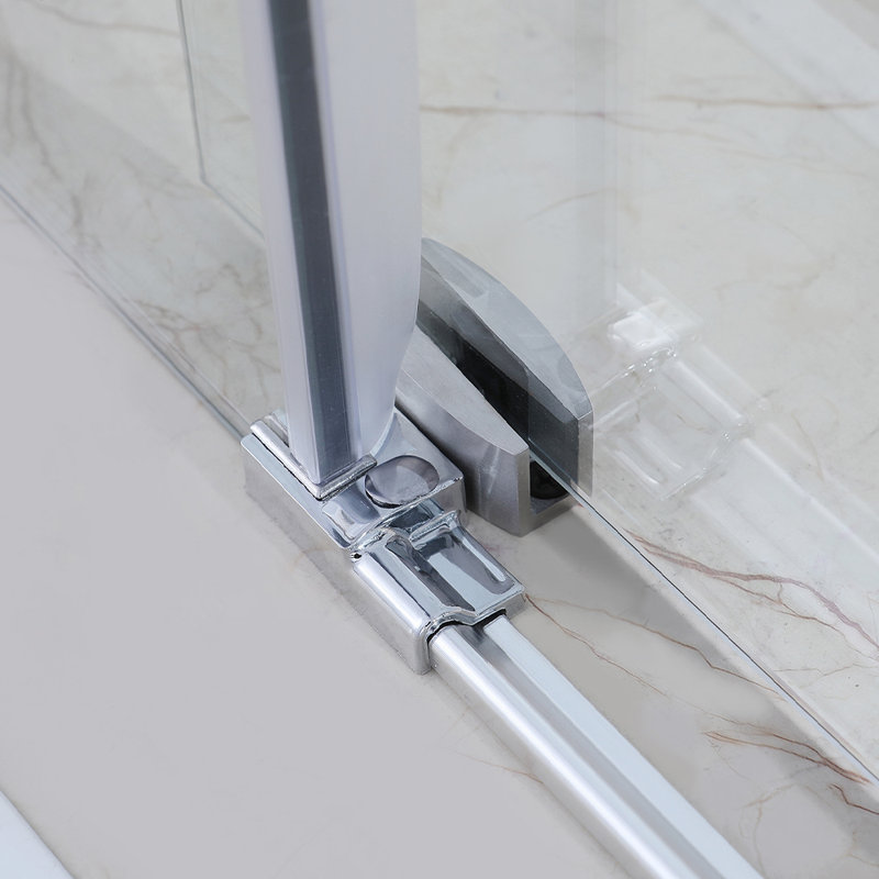 Porte de douche coulissante simple sans cadre 48 po x 76 po avec verre transparent à fermeture douce