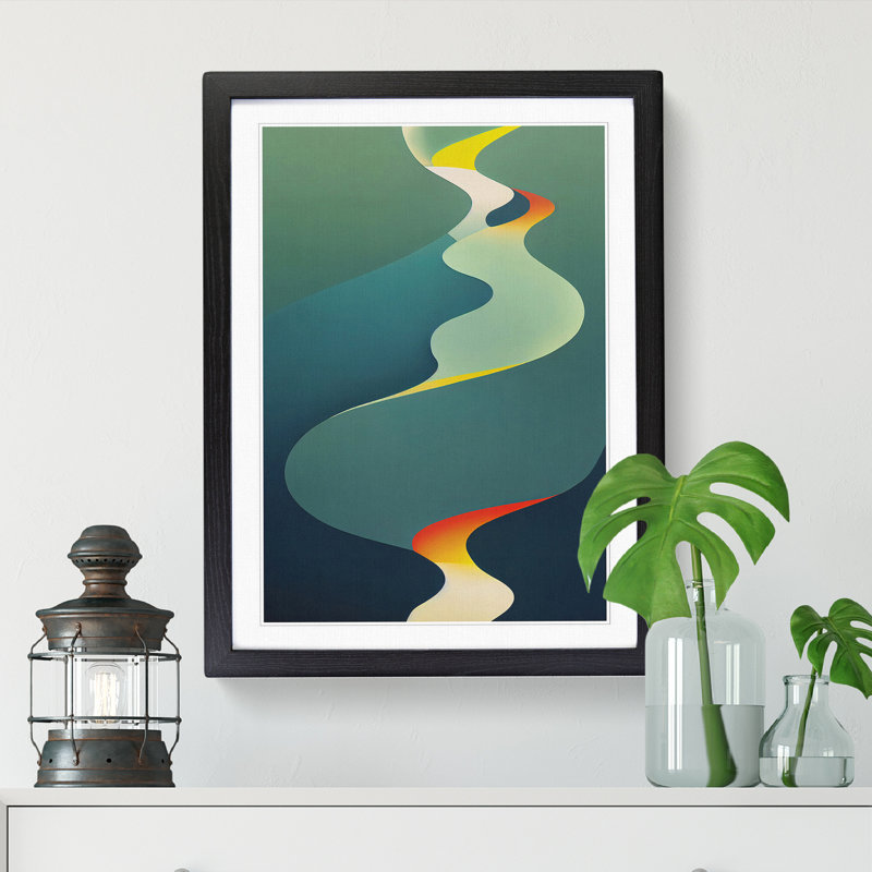 Stream Abstract Vol.2 - Single Picture Frame Print, Black, 64cm H x 46cm W x 2cm D