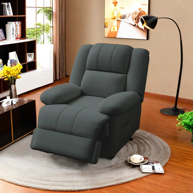 Fauteuil inclinable pivotant rembourré Tariya, Noir