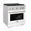 ZLINE 30" Paramount Dual Fuel White Matte Door Range w/ 4 Burners & Convection Oven (SDR-WM-30)