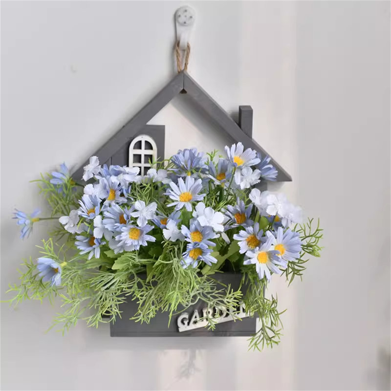 Fleur artificielle murale, Bleu