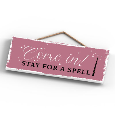 Witch Come In Wooden Plaque