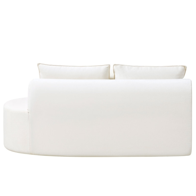 Canapé modulaire incurvé moderne 138,6 po avec éponge entièrement compressée haute densité, White Polyester