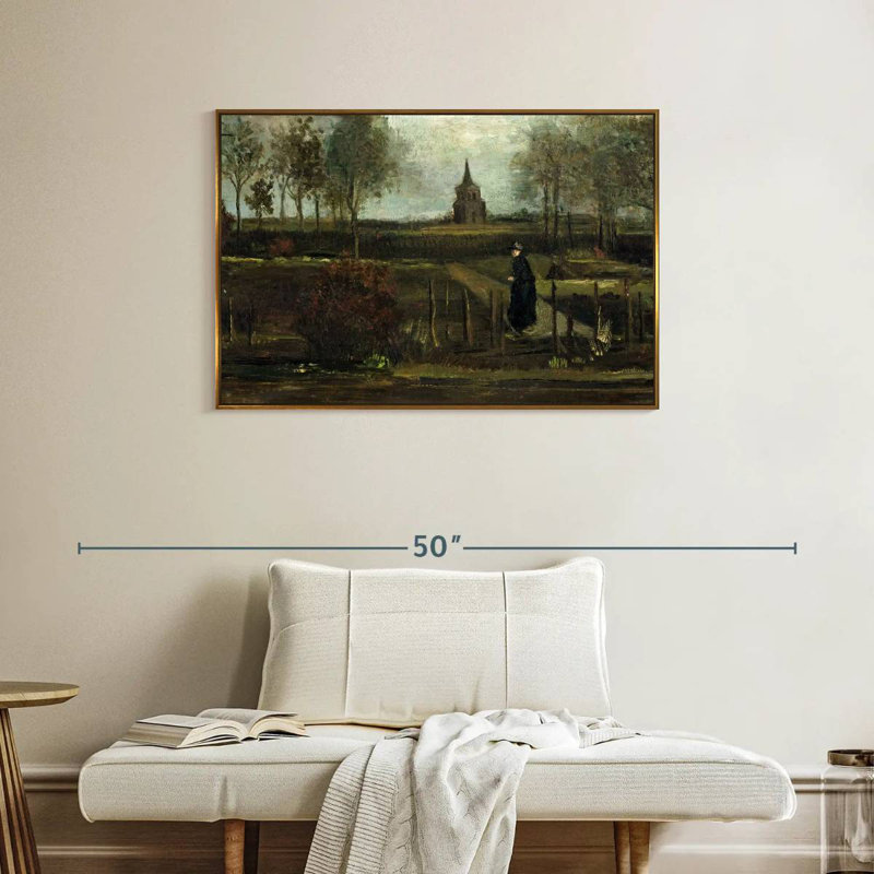 Le jardin Parsonage à Nuenen, 37 po x 25 po, Cadre flottant doré