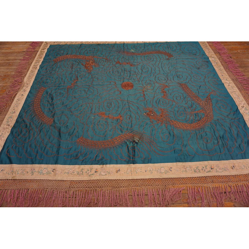 Antique Chinese Textile Rug 6' x 7'