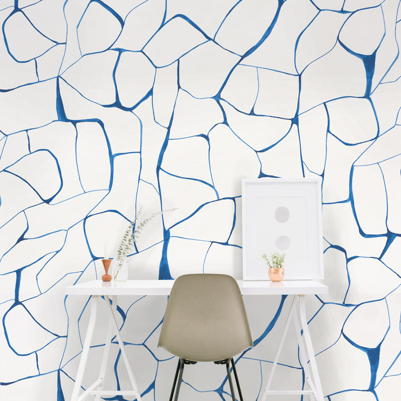 Schumacher x Porter Teleo Filigree Wallpaper, Sky