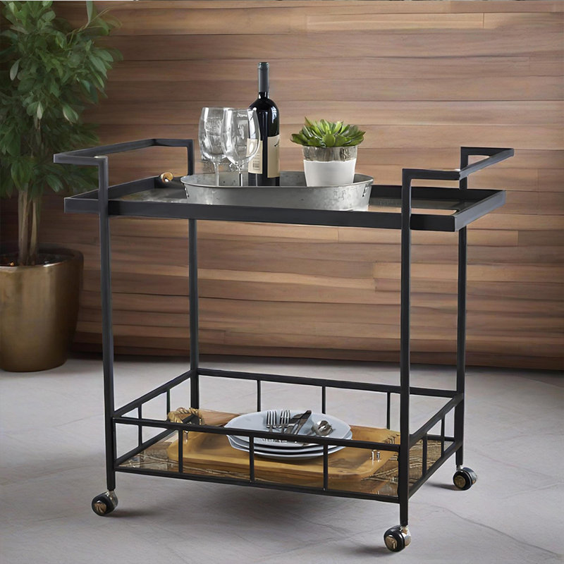 Bar Cart for Home Bar Serving Cart Serving Rolling Carts with Wheels, Drink Cart, Liquor Stand