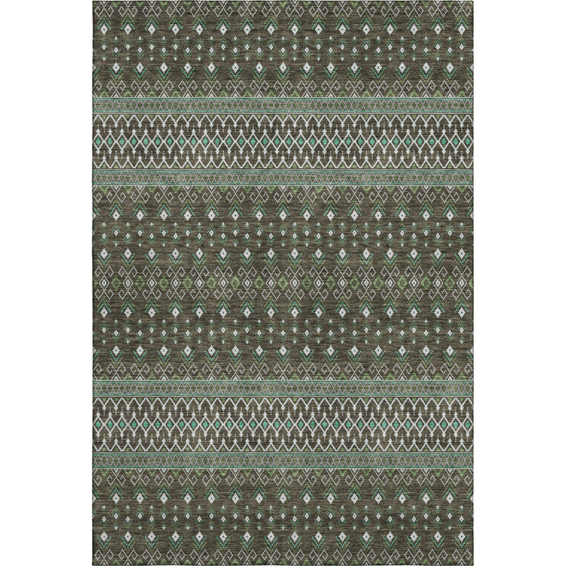 Premium Machine Washable Prisco Brown Rug, Rectangle 10' x 14'