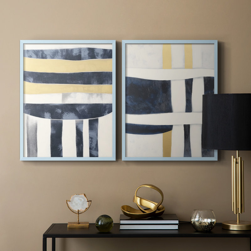 ABSTRACT Series DCCCXCIV-Premium Framed Print -Ready to Hang - No Nails Required - No Nails Required, Blue, 29" H x 46" W