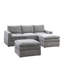 Canapé modulaire 5 pièces de couleur granit, dossier à coussin, coussin triple couche en suède gris 5 pièces, structure en bois