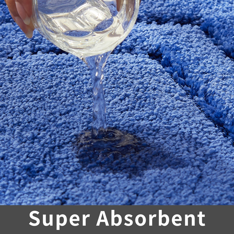 Non-Slip Bath Rug, Blue, 61cm W x 91.4cm L