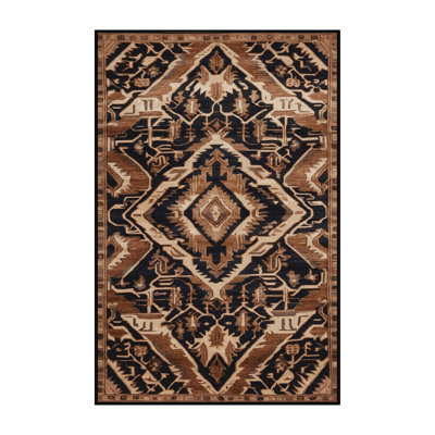 Machine Washable Persian Brown Area Rug