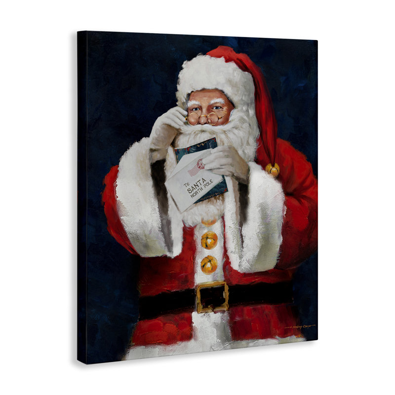 Art mural sur toile Santa and Christmas Mail par E. Anthony Orme, H 30 po x l 30 po