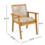 Ensemble de 2 chaises de salle à manger d'extérieur avec structure en bois et corde tissée, capacité robuste de 400 lb