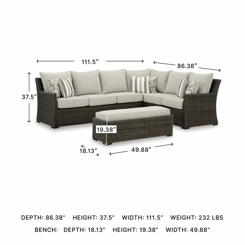 Evolo 111.5'' Outdoor Patio Sectional Set