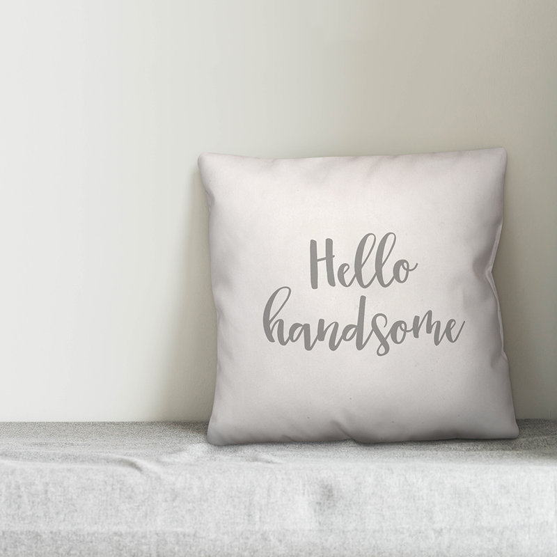  Coussin Hello, Blanc, Housse de coussin