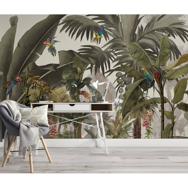 Papier peint amovible à motif de plantes tropicales dans la jungle, L 9 po x l 15 po