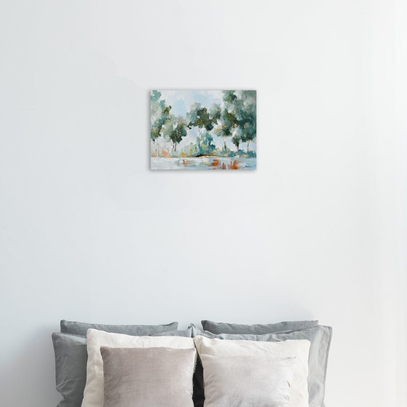 Peinture sur toile tendue, H 12 po x l 16 po x P 1,5 po