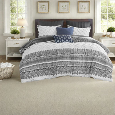 Ensemble de literie en coton 3 pièces Farmhouse avec capitonnage en chenille, doux et élégant