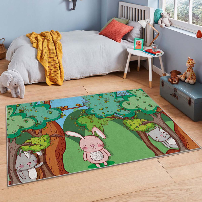 Luxurious Area Rug, 4.6 x 7.2 ft, 100% Polyester, 740 g/m² | Non-Slip Felt Dot Underside, Laminated Sponge for Comfort, Antibacterial & Easy to Clean | Stylish Velvet Fabric with Digital Print, Machine Washable