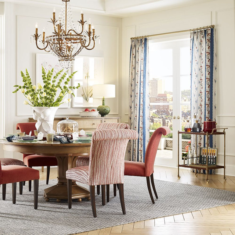 Round Mahogany Extendable Pedestal Dining Table
