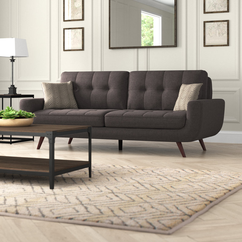 Canapé en tissu Arnhild résistant aux taches, 100 % polyester gris