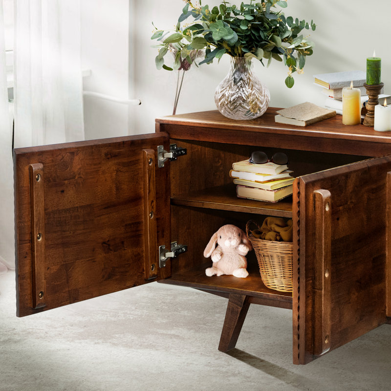 George Oliver Harmony TV Stand for TVs up to 75" Media Console Entertainment Center,, Walnut