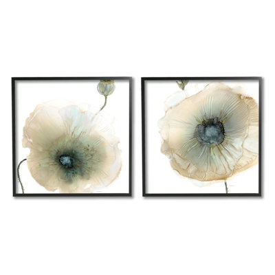 " Poppy Flowers Modern Watercolor " by Carol Robinson 2 - Pieces