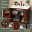 Meuble-lavabo vintage 30 po avec lavabo en céramique, meuble-lavabo moderne avec 2 portes à fermeture en douceur (conception de clôture) et grand espace de rangement, équipé de 4 pieds en fer robustes