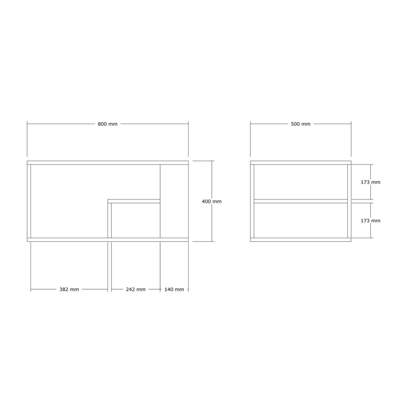 Table basse élégante avec option de fixation murale, finition travertin, 31,5 po x 19,7 po x 15,7 po | 100% panneau de particules enduit de mélamine, épaisseur: 0,7 pouce | Rangement supplémentaire et tablettes multiples, conception moderne en marbre