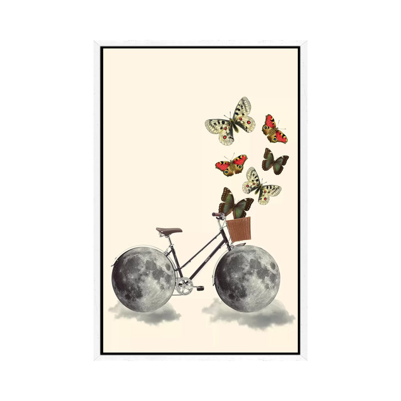 Take A Ride by Kiki C Landon - Print on Canvas, 66.04cm H x 45.72cm W x 3.81cm D, White Framed