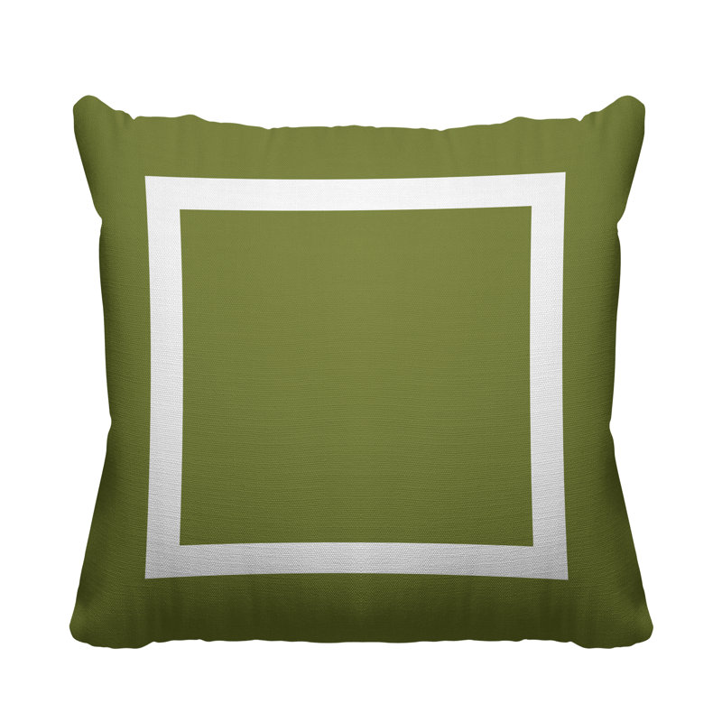 Coussin décoratif intérieur / extérieur Luella, L 19 po x H 19 po, Vert olive