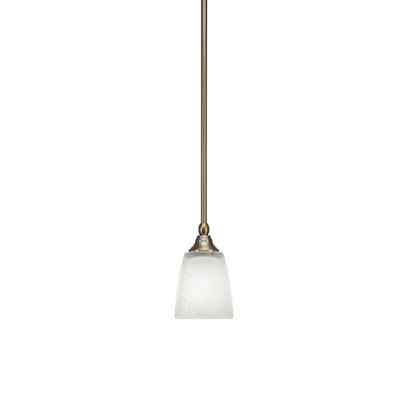 Mini-luminaire suspendu suspendu au fini nouvel âge avec verre carré en mousseline de 4,5 po, Laiton New Age