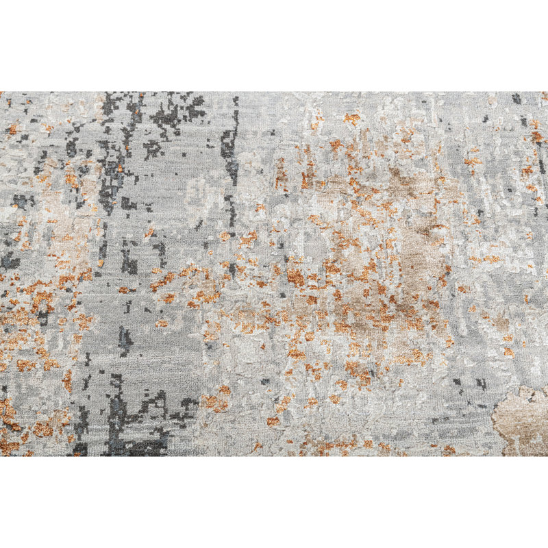 Hand Knotted Area Rug in Gray/Beige, Rectangle 12' x 15'