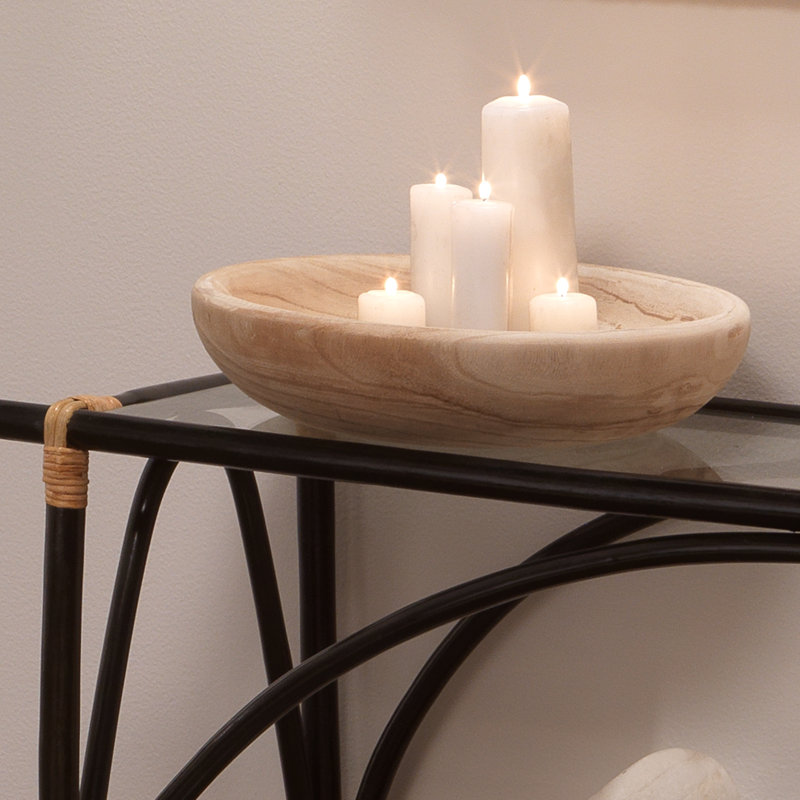 Handmade Wood Decorative Bowl, 4.5" H x 17" W x 17" D