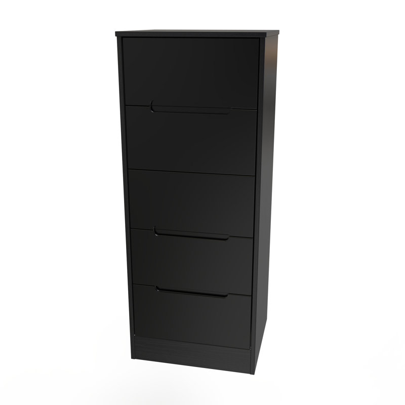 Bleier 45cm W Manufactured Wood Bedside Table, Black Matt