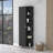 Urano Mirror Linen Cabinet, Four Interior  Shelves, Five External Shelves -Black-1941651835