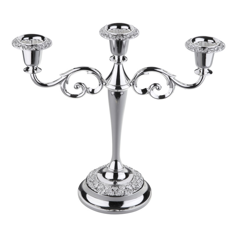 Queen Anne 5 Light Rose Metal Candelabra, 3