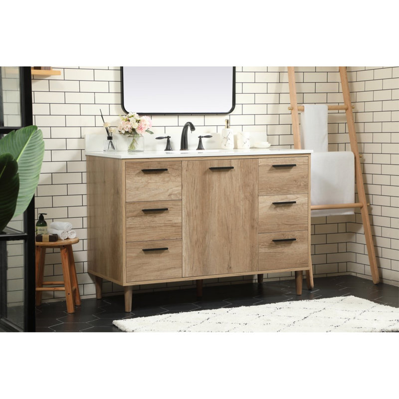 Ensemble de meuble-lavabo simple 48 po Baldwin, Chêne naturel