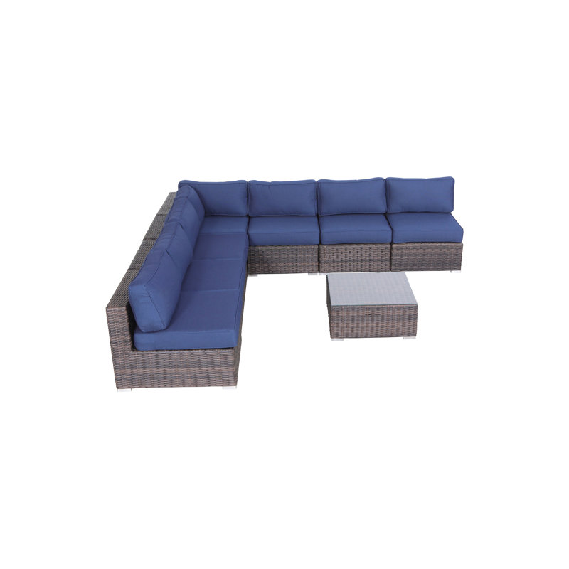 Mentz Fully Assembled Wicker 6 - Person Seating Group with Sunbrella Cushions