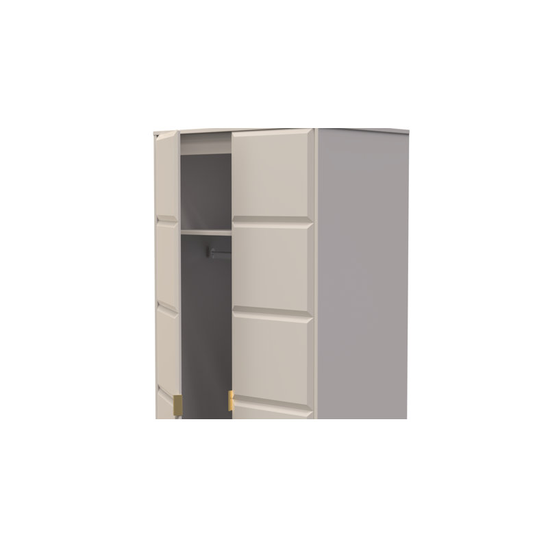 Fully Assembled 3 Door Wardrobe, Kashmir, 197cm H x 74cm W x 53cm D