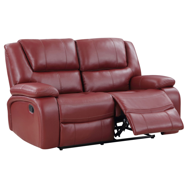 Red Upholstered Motion Reclining Loveseat, Red