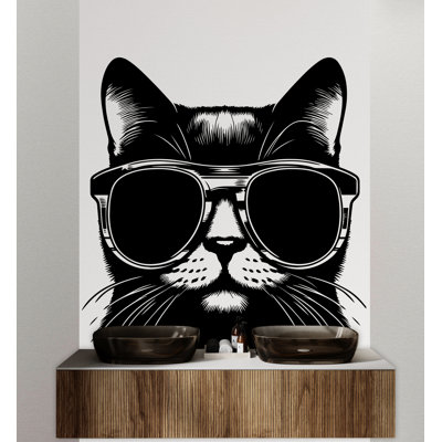Cat Wall Decal Dog Decor Cat Kids Cat Wall Art Decal Cat Lover Animals Cat Wall Bathroom Wall Decals Stickers Vinyl 068DE