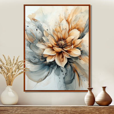  Modern Twist Of Dahlia Flower I - Dahlia Framed Wall Art