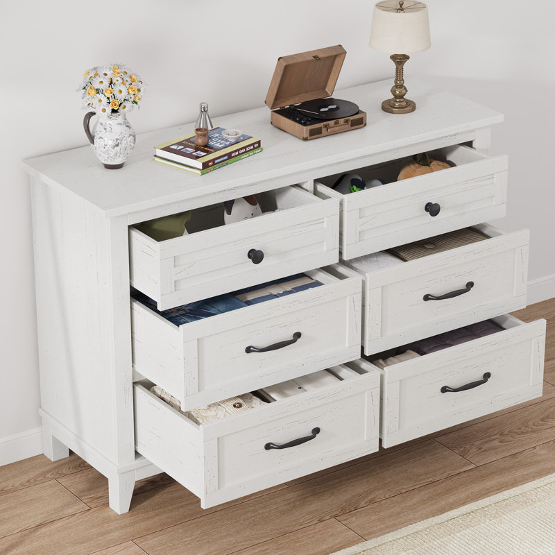 Commode à 6 tiroirs Chic, Blanc