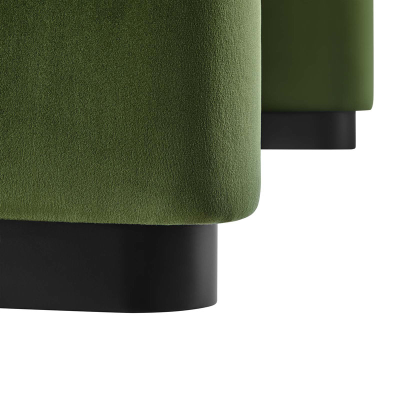 Repose-pieds Koda Performance, Noir, Velours vert mousse