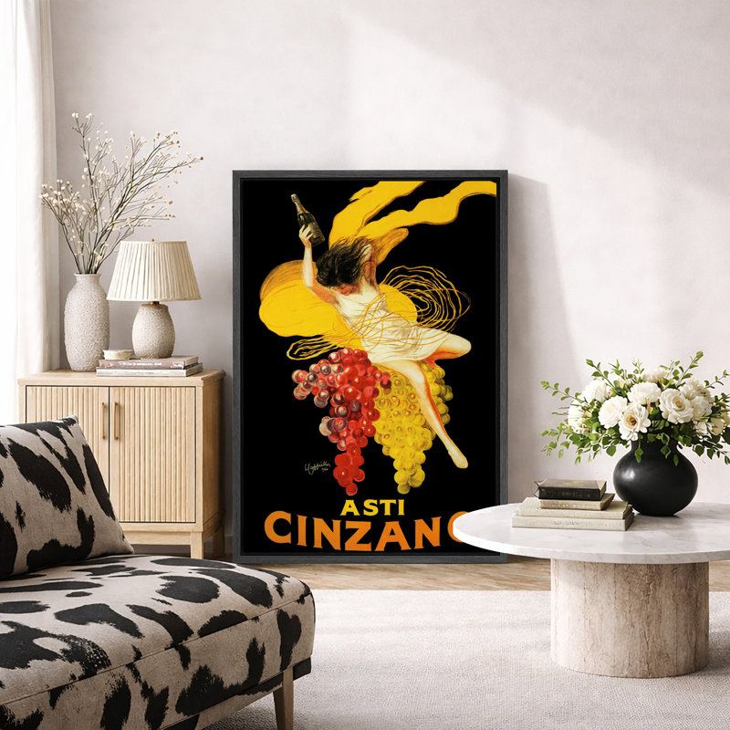«Vintage Asti Cinzano Wine», affiche, publicité rétro italienne, impression sur toile encadrée, impression sur toile