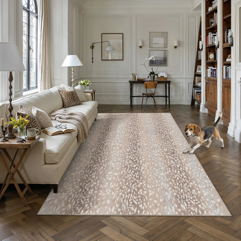 Tapis texturé lavable antidérapant pour espaces intérieurs Isaac, Rectangle 6 pi x 9 pi