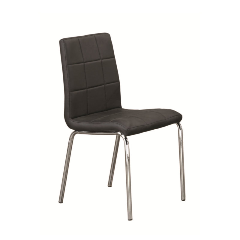 Chaise de salle à manger rembourrée Loyce, Noir