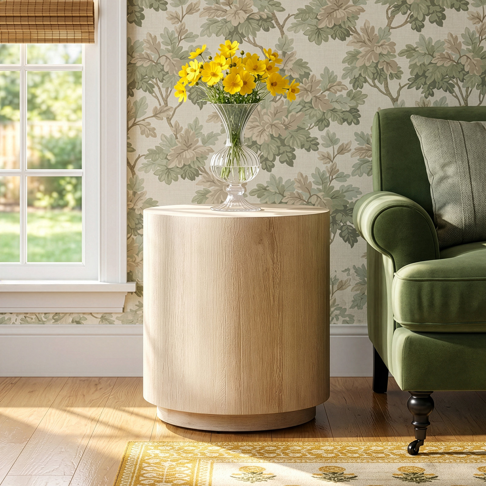 Taryn 20" End Table, White Wash